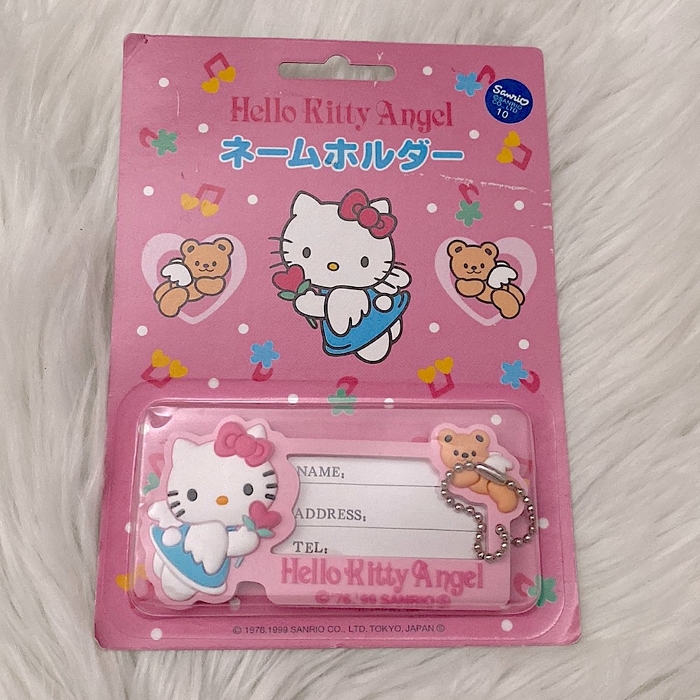 Vintage Sanrio Hello Kitty Angel Luggage Tag 1999
